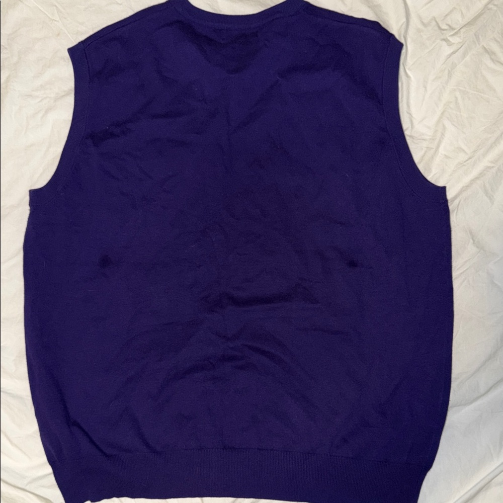 Clemson Men's Purple Sweater Vest with embroidered Orange Tiger Paw - Picture 8 of 8
